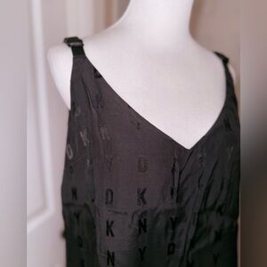 DKNY Black Midi Dress leather straps